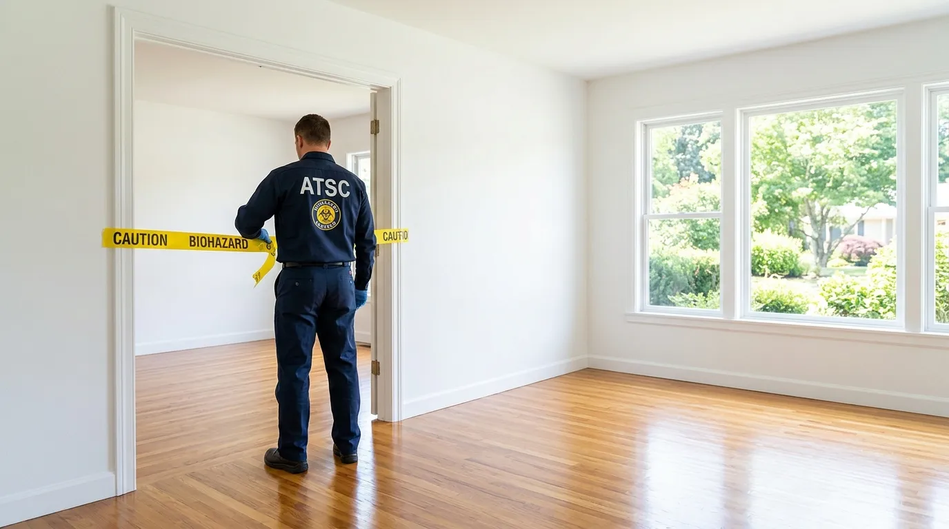 Certified biohazard cleanup crew performing Decomposition Cleanup in West Milford